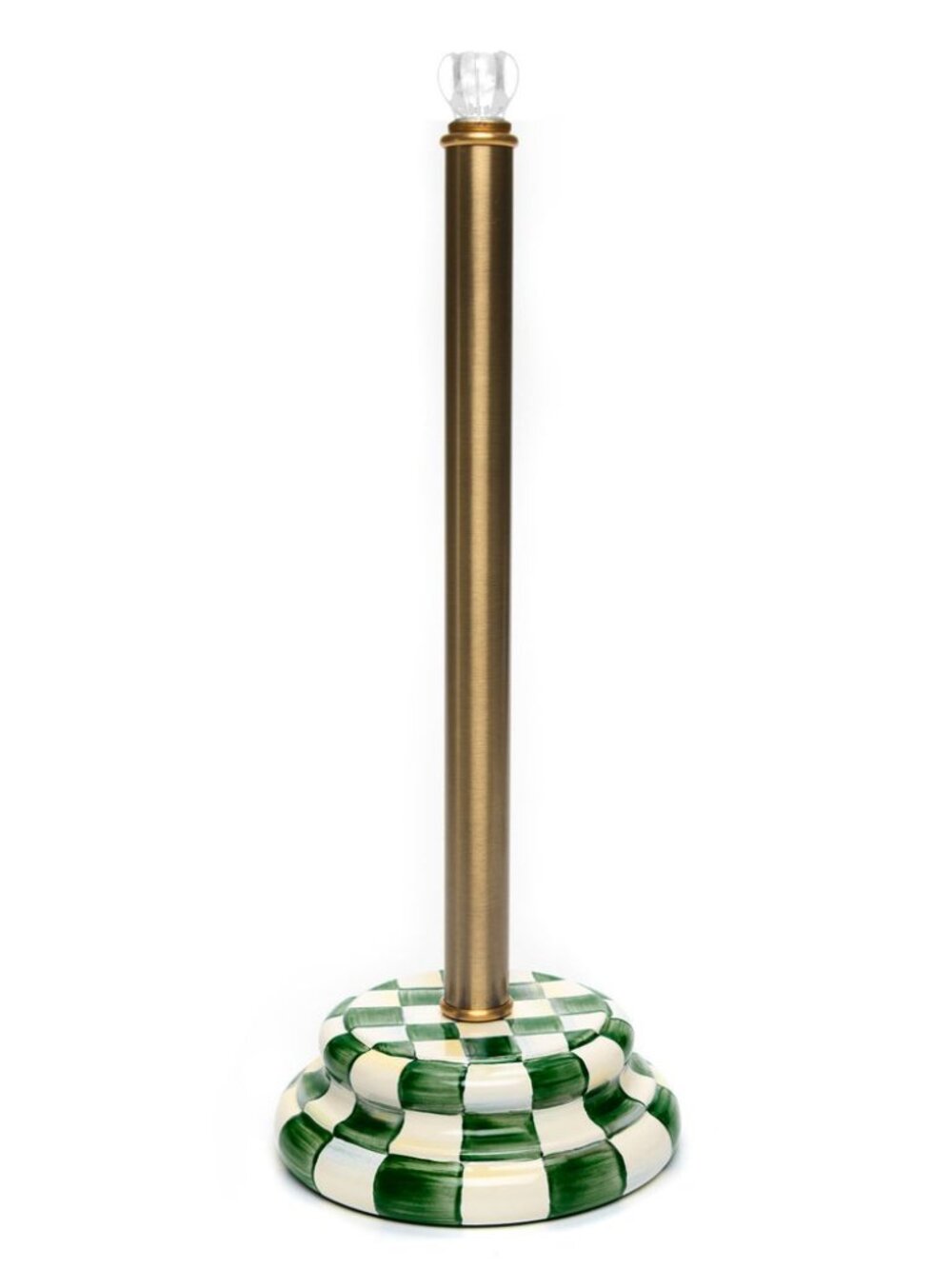 MacKenzie-Childs | NEW | Enamel Toilet Tissue Storage | Emerald Check | Green